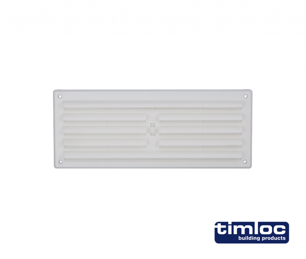 Timco Timloc Internal Plastic Hit and Miss Louvre Grille Vent - White - 1209W - 260 x 170 - 1 in a Box